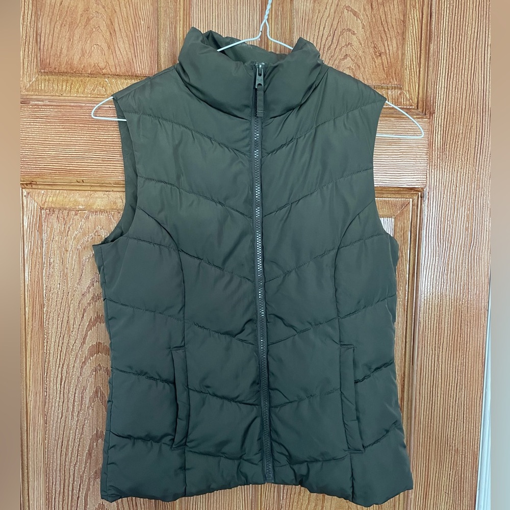 Aeropostale Olive Remixed Down Puffer Vest
